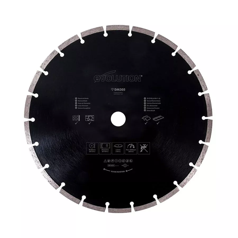 EVOLUTION Evolution 12" Segmented Rim, 20mm Arbor, Diamond Blade