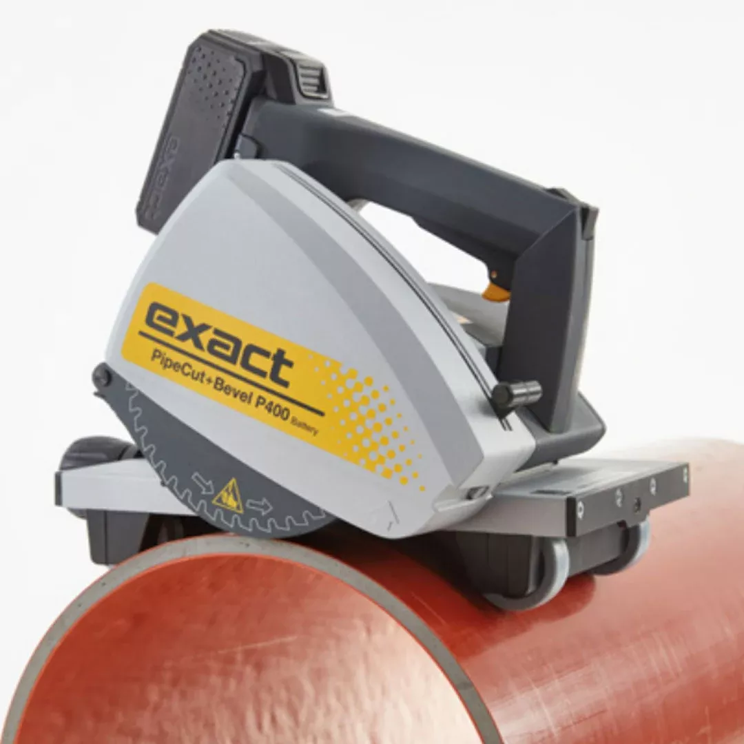 Exact 18V Cordless PipeCut P400 (2" - 16") Plastic Cutting & Bevel Circular Saw Roller System 7048135US
