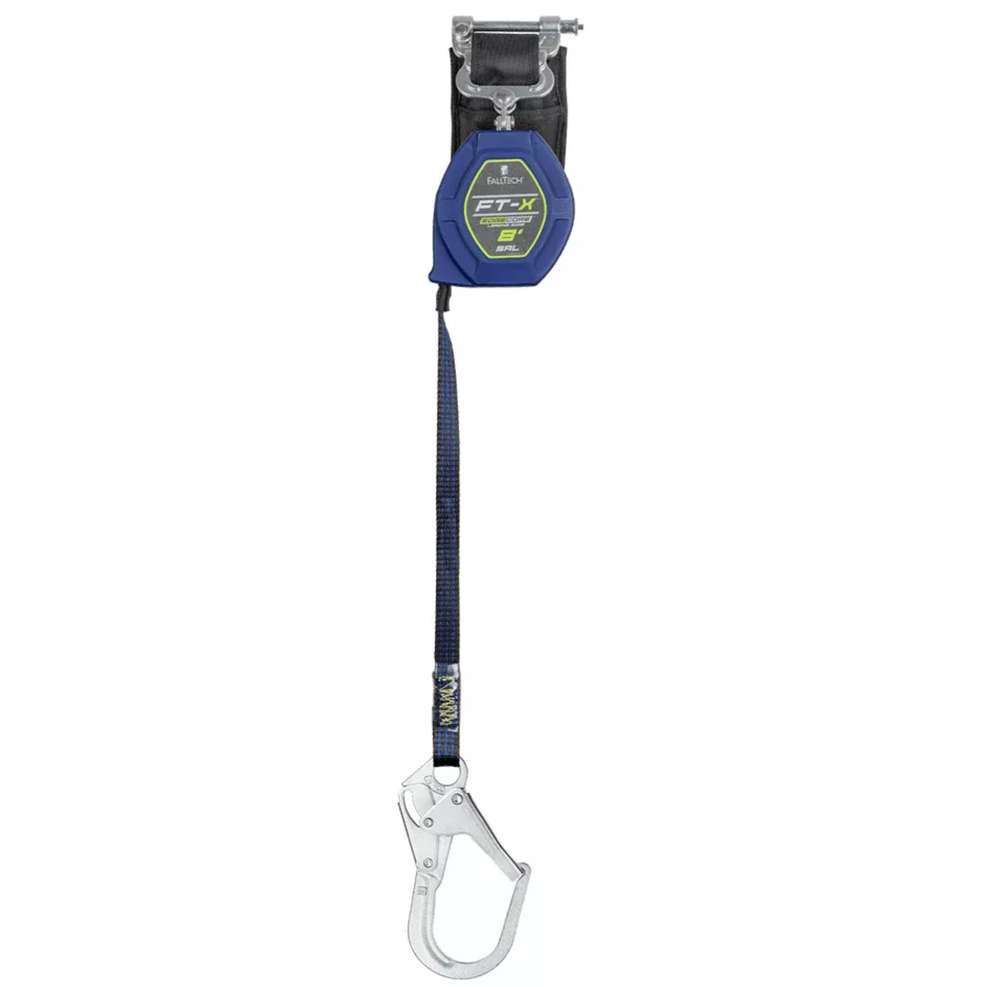 FallTech 8' EdgeCore FT-X Class 2 LE SRL, Single-leg with Steel Rebar Hook 84108SP3
