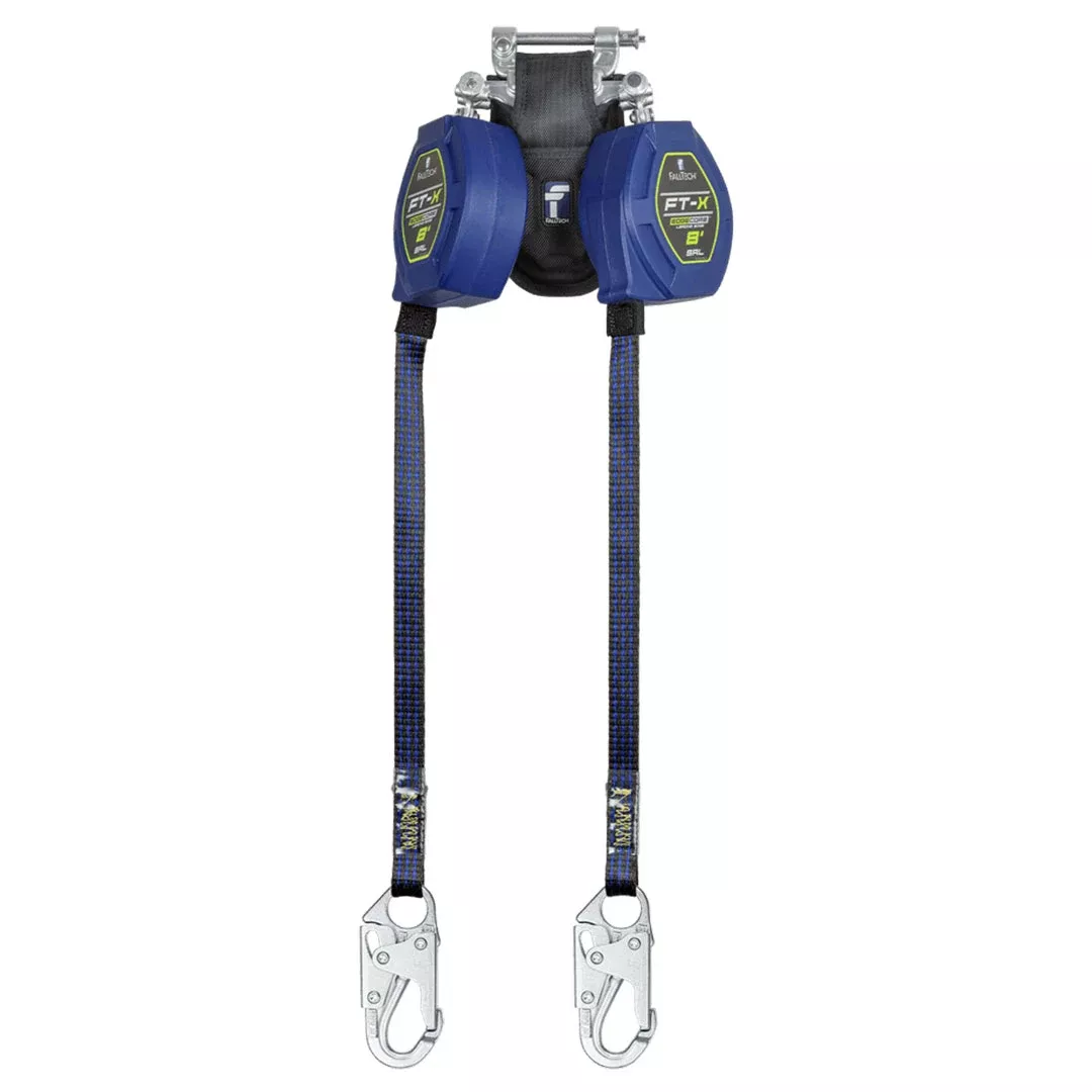 FallTech 8' EdgeCore FT-X Class 2 LE SRL, Twin-leg with Steel Snap Hooks 84108TP1