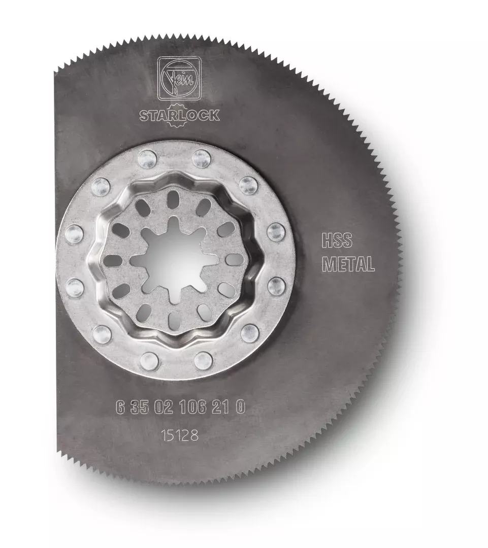 Fein StarLock Solid HSS Segmented Saw Blade with Metal Toothing - 3-11/32" Diameter, 1-Pack 63502106210
