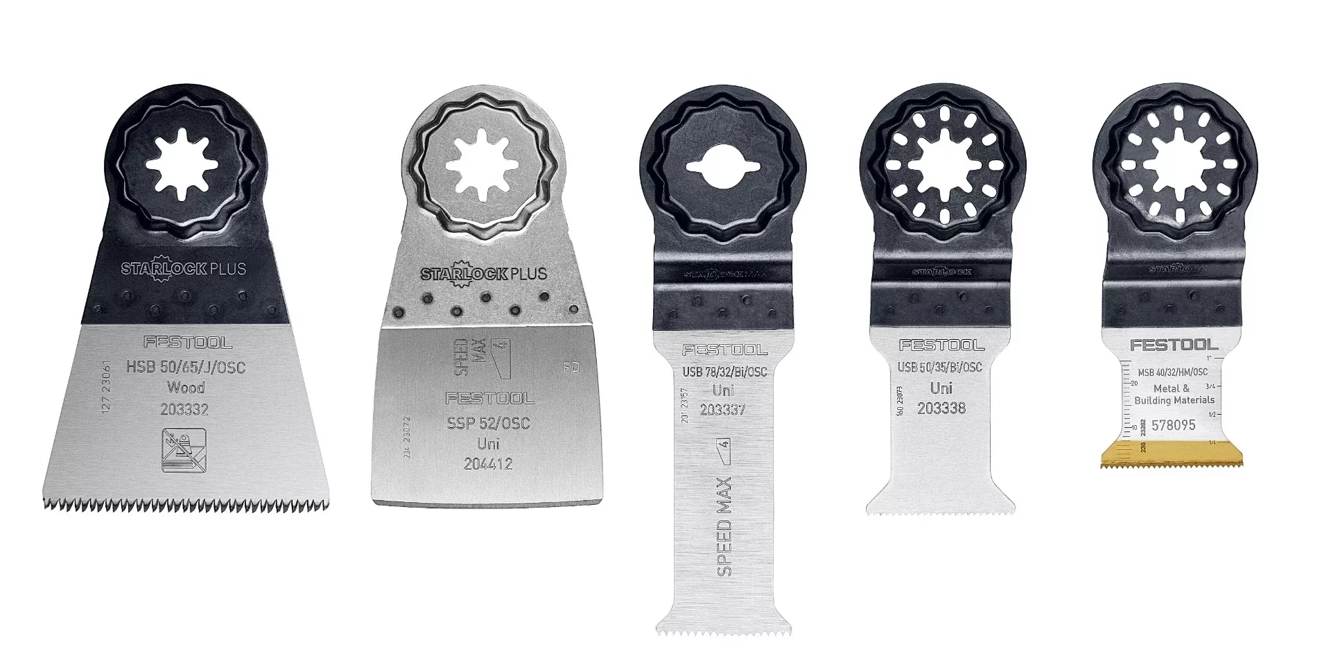 Festool 5-Piece Oscillator Saw Blade Set OSC-SORT/5 578098