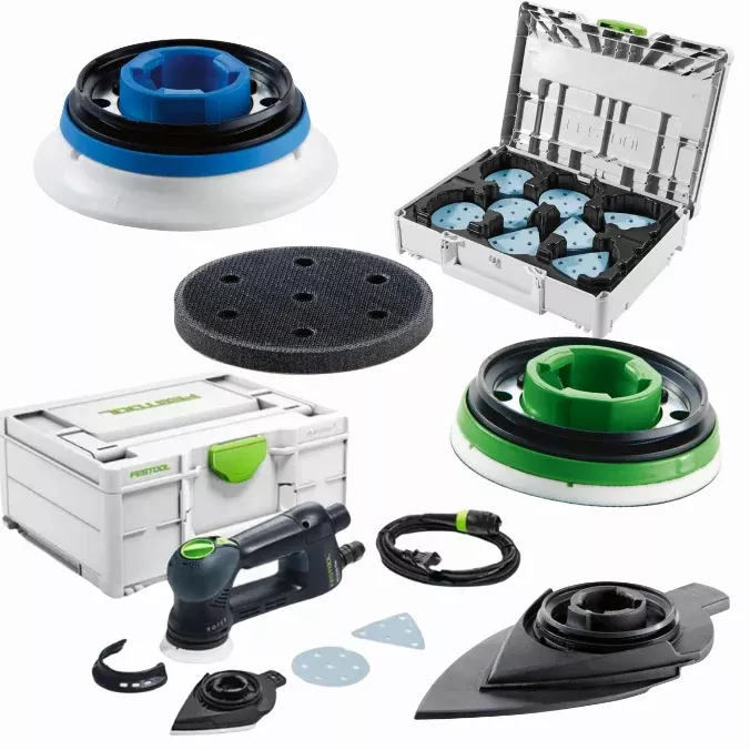 Festool ROTEX 3-1/2 in. Multi-Mode Sander RO 90 DX w/ Granat Abrasives & Pads Set RO90KIT