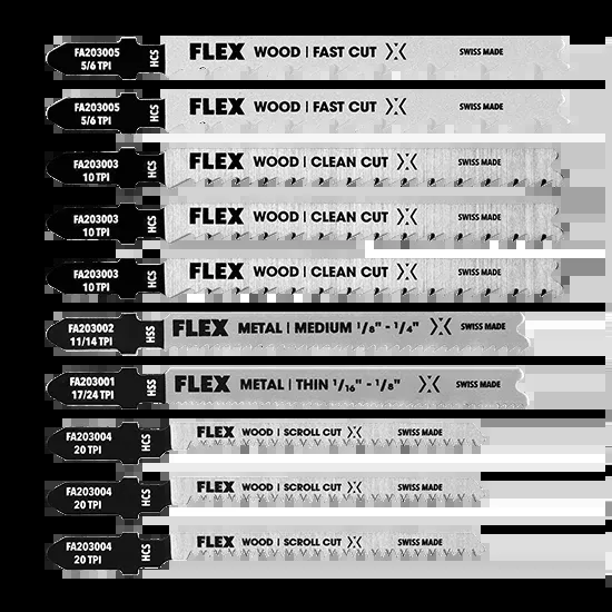 Flex Tools 10-Piece Jigsaw Blade Kit FAM20301-10