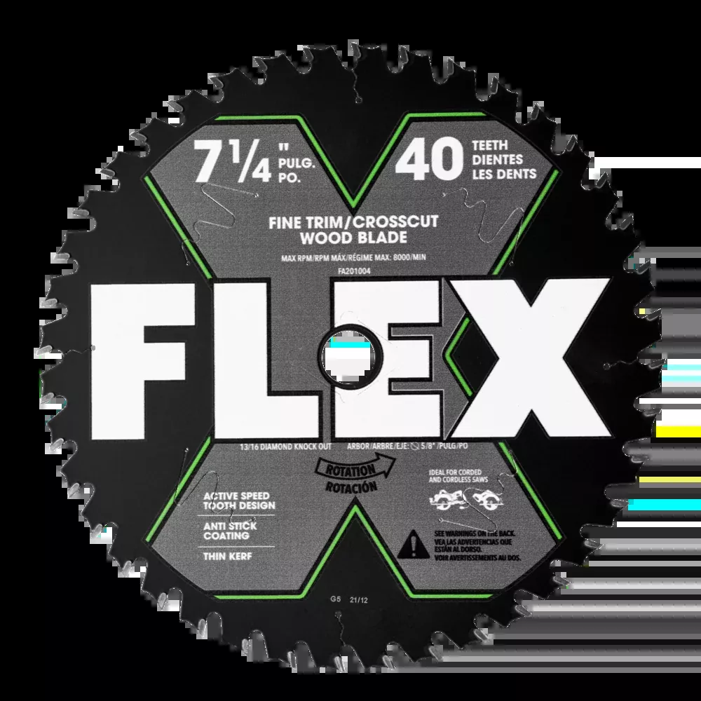 Flex Tools 7-1/4" 40T Fine Trim/Crosscut Wood Blade (10-Pack) FA201004-10B