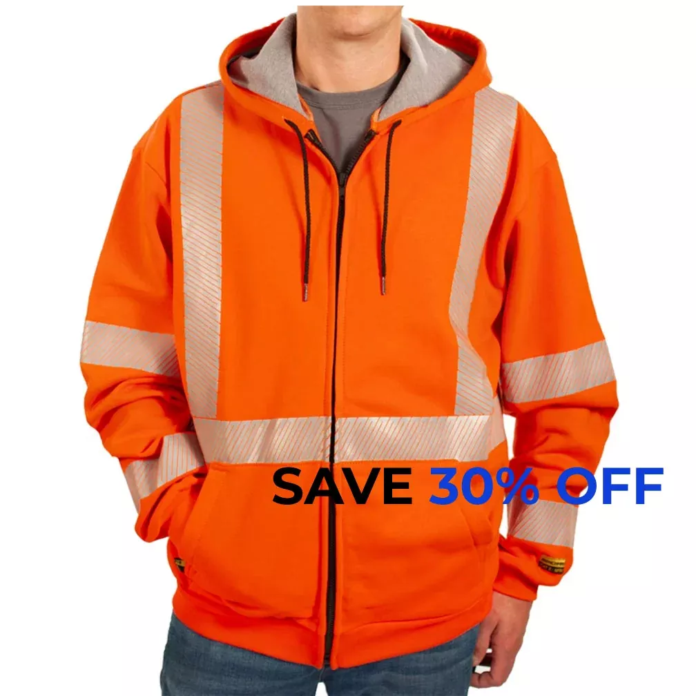 FR Orange Zip-Up Hoodie with CSA Striping