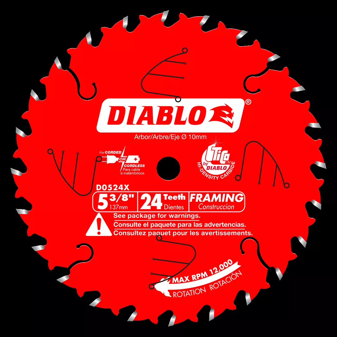 Freud Diablo 5-3/8" x 24 Tooth Framing Trim Saw Blade D0524X