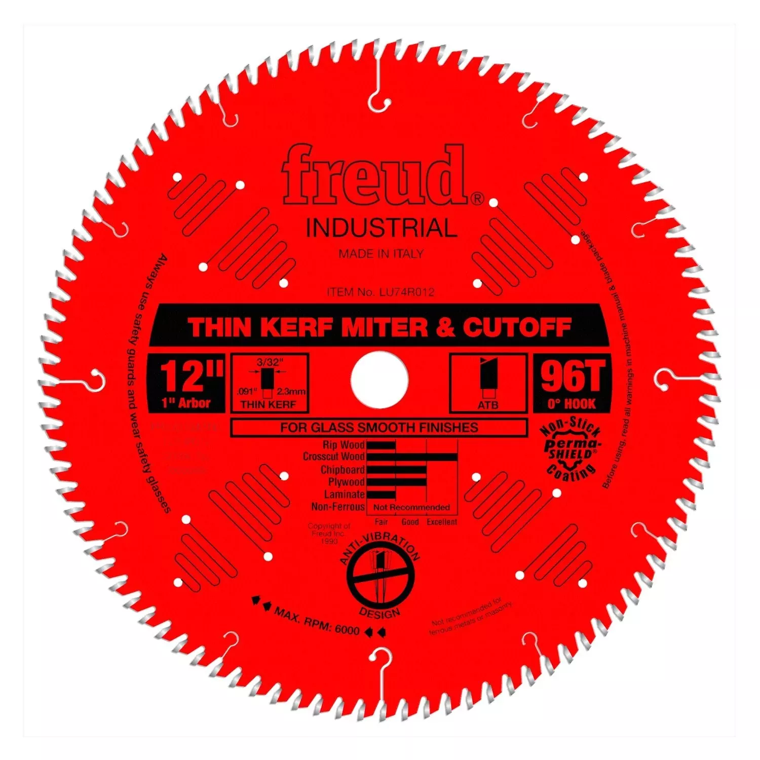 Freud LU74R012 12 in. Thin Kerf Ultimate Cut-Off Blade