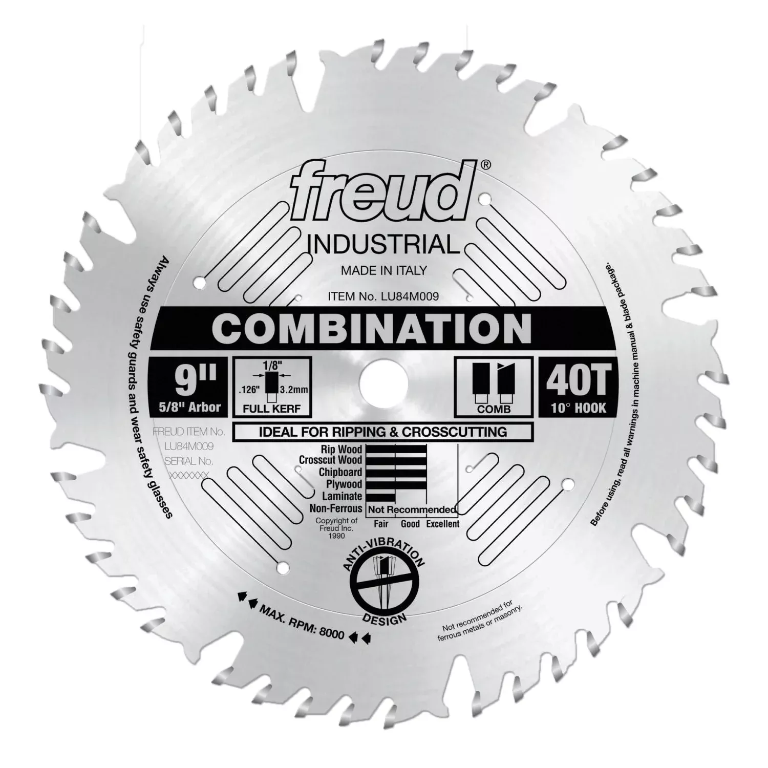 Freud LU84M009 9 in. Combination Blade