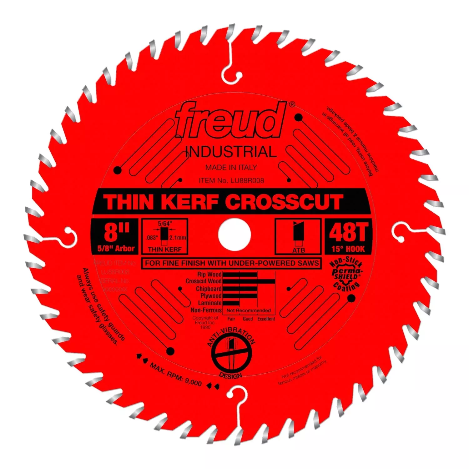 Freud LU88R008 8 in. Thin Kerf Fine Finish Crosscut Blade