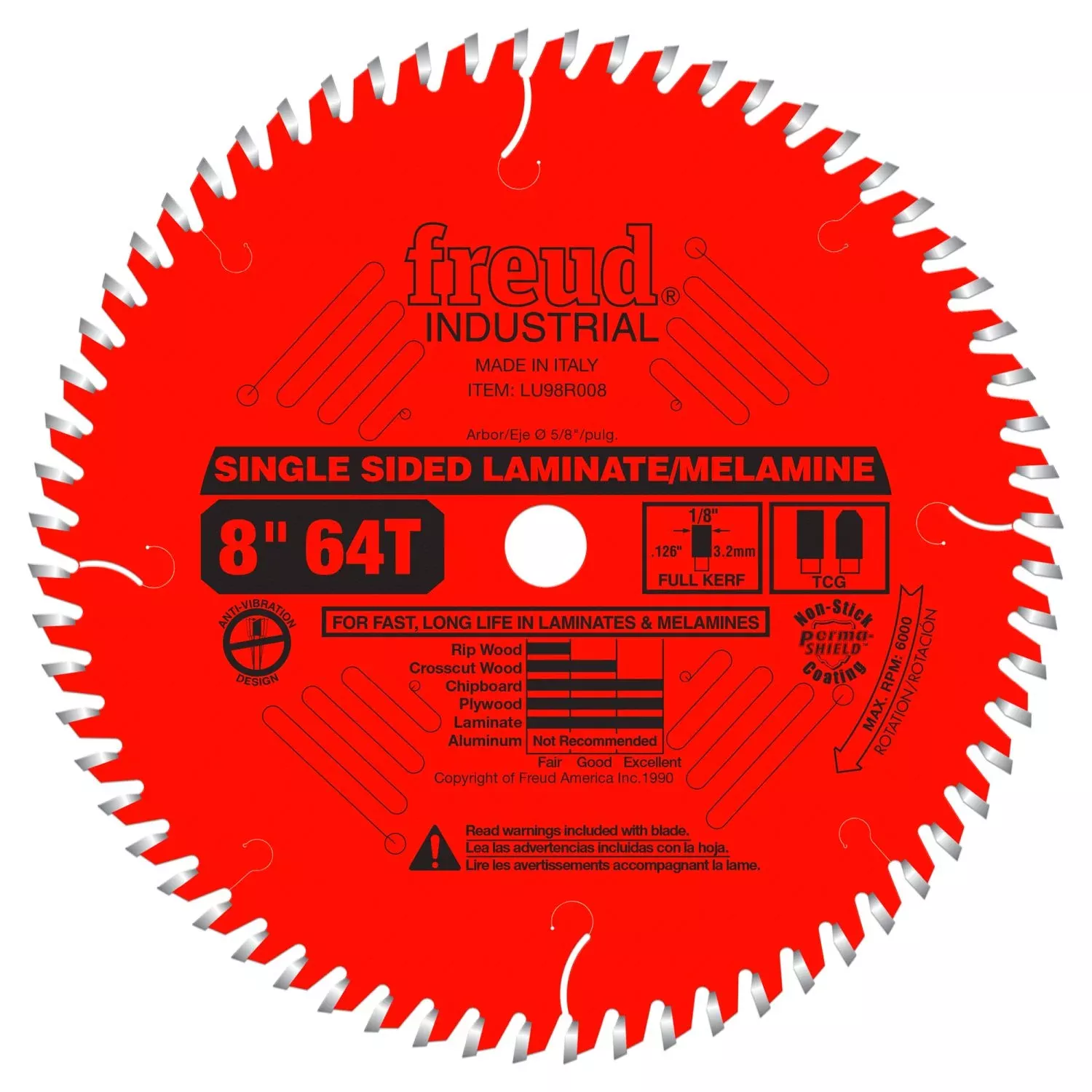 Freud LU98R008 8 in. Single Sided Laminate/Melamine Blade