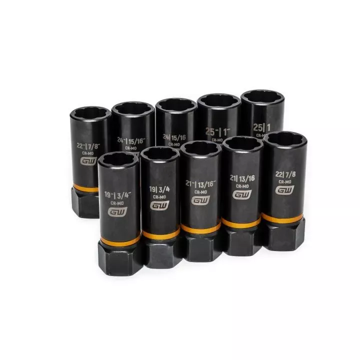 Gearwrench 10 Piece 1/2" Drive Bolt Biter Deep Extraction Socket Set 86071