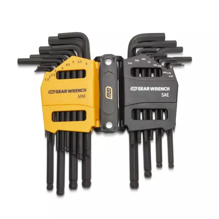 Gearwrench 26 Piece SAE/Metric Ball End Long Arm Hex Key Set 83505