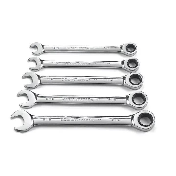 Gearwrench 5 Piece 72-Tooth 12 Point Ratcheting Combination SAE Wrench Set 93005