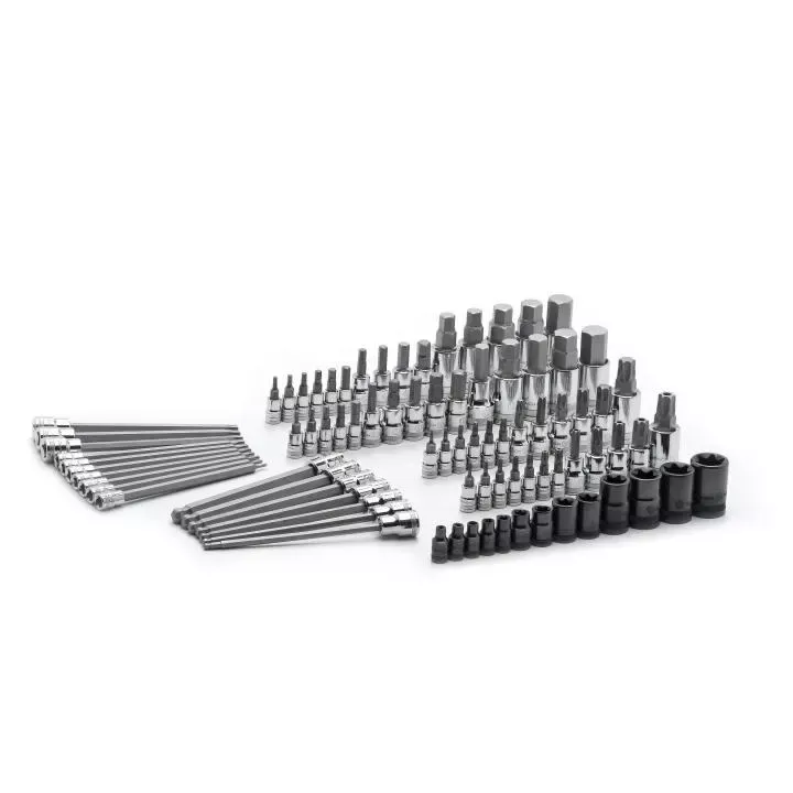 Gearwrench 84 Piece 1/4", 3/8" & 1/2" Drive Hex/Ball End Hex/Tamper Proof Torx/External Torx/Torx SAE/Metric Bit Set 80742