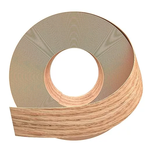 GSCIT Club Red Oak Edge Banding, 1 1/2 inch x 10ft roll of Veneer Edge Banding Preglued Flexible, Wood Tape Banding for Cabinet Repair