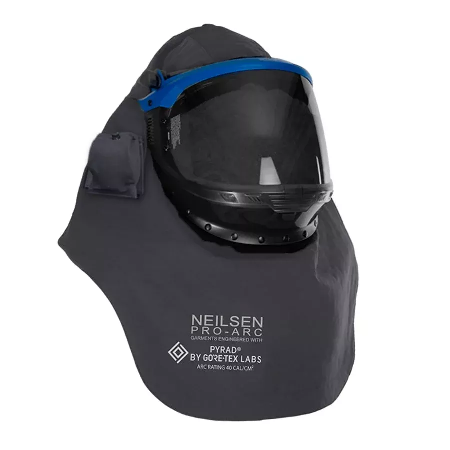 HIGH VOLTAGE 40 CAL PY40H SWITCH SUIT FIXED SHIELD HOOD/SHROUD GREY PYRAD Fabric by GORE-TEX LABS