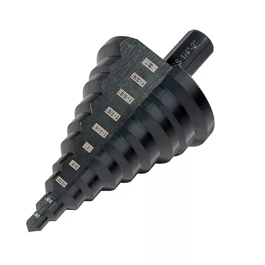 HSS 1/4-2 Inch Large High Speed Steel Step Drill bits, Doubles Flutes Large Step Bits for Hole Drilling in Iron, Copper, Aluminum, Wood, Plastic