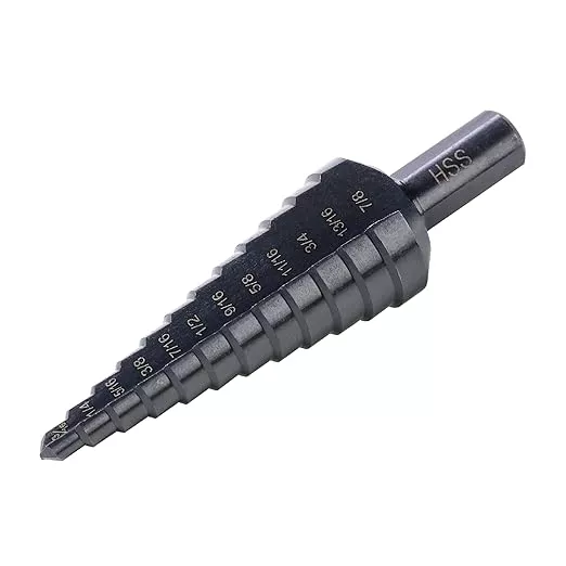 HSS 1/4-7/8 Inch High Speed Steel Step Drill bits, Doubles Flutes Unibit for Hole Drilling in Iron, Copper, Aluminum, Wood, Plastic
