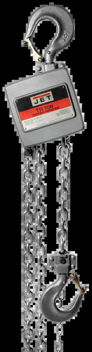 Jet AL100 Series Aluminum Hand Chain Hoist, 1-1/2 Ton x 20 Foot Lift AL100-150-20 133123