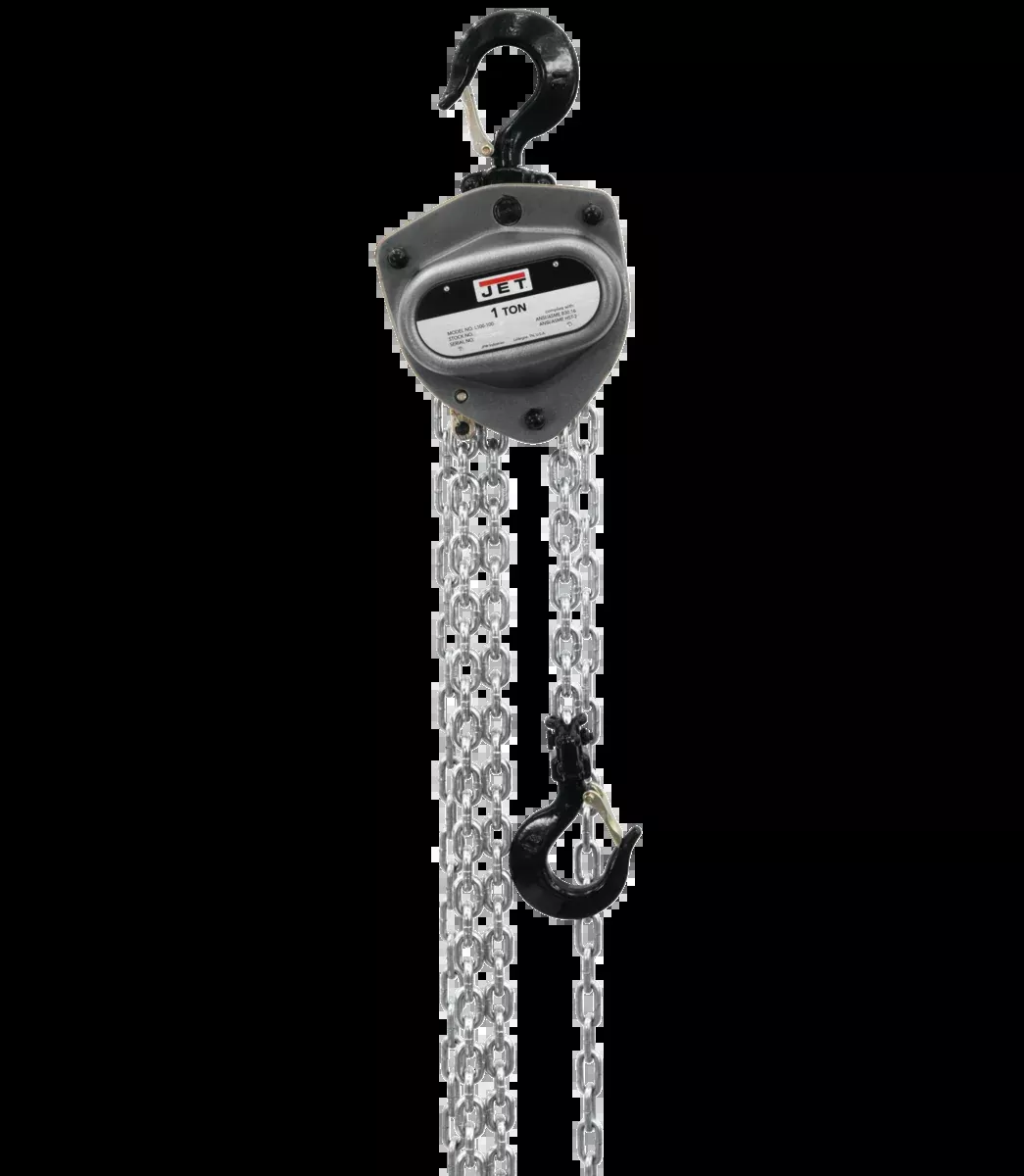 Jet L100-100WO-10, 1 Ton Hand Chain Hoist with 10 ft. Lift and Overload Protection 102100