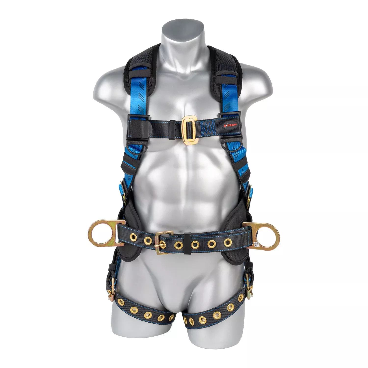 K Strong Kapture Essential+ 5-Point Full Body Harness, Back Pad, TB Waist Belt and Legs, Dorsal D-ring, 2 Side D-rings (XL-2XL) UFH16231GP(XL-2XL)