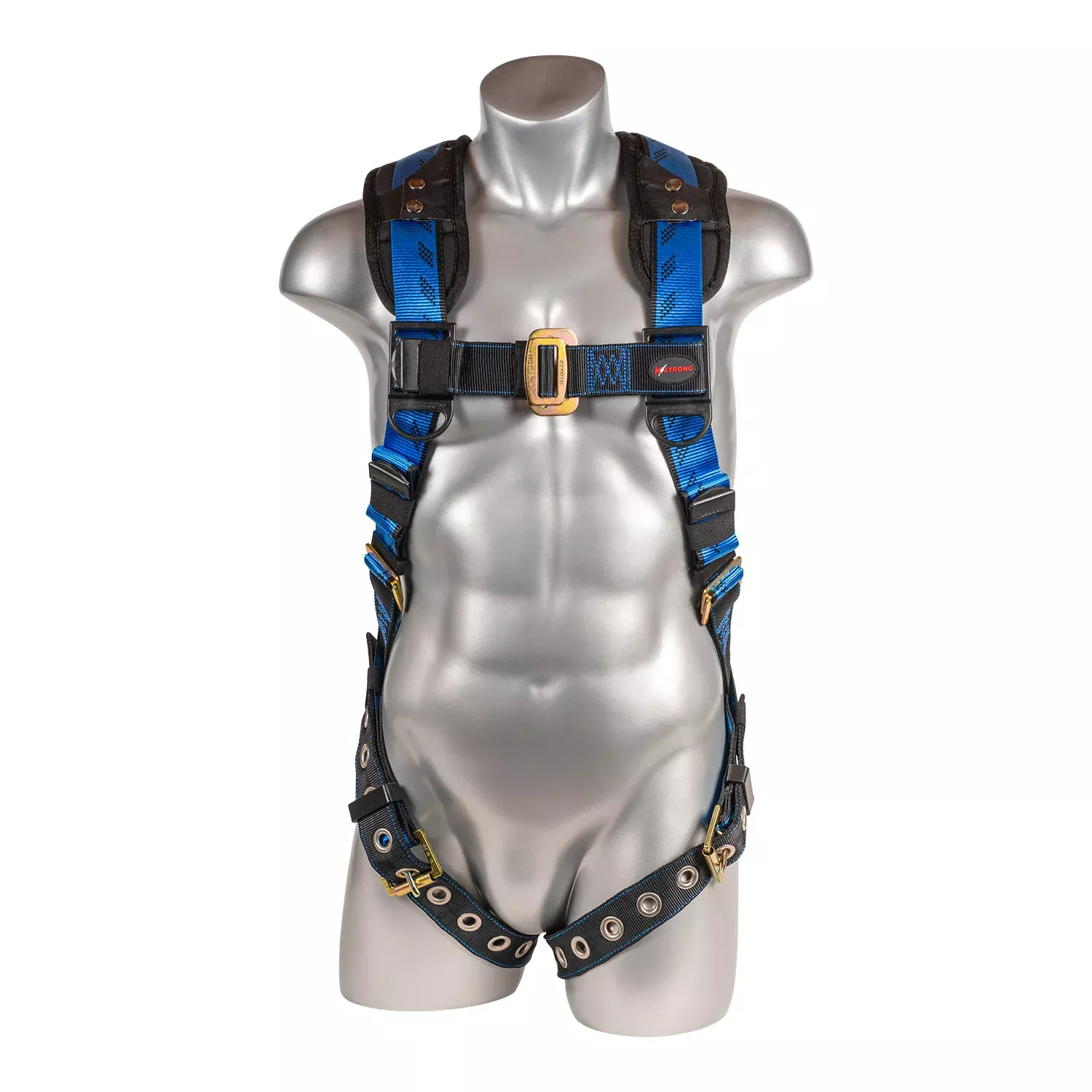 K Strong Kapture Essential+ 5-Point Full Body Harness, Back/Shoulder Pad, TB Legs, Web Loop (XL-2XL) UFH16201GP(BL)(XL-2XL)