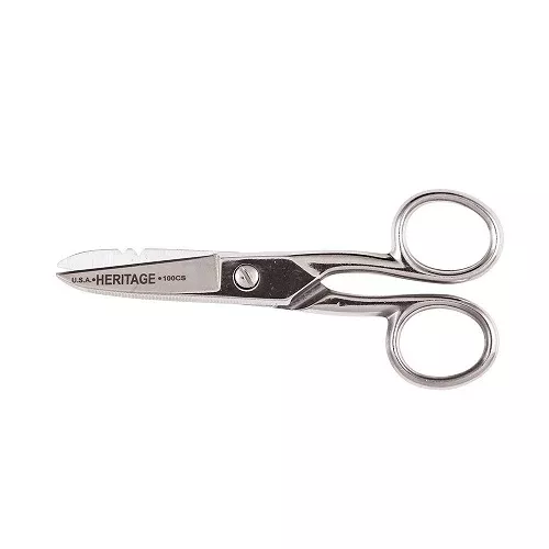 Klein 100CS Serrated Electrician Scissors with Notches
