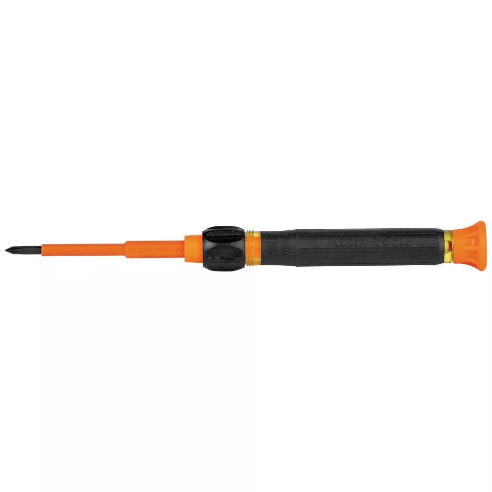 Klein 2-in-1 Insulated Electronics Screwdriver, Phillips, Slotted Bits 32581INS