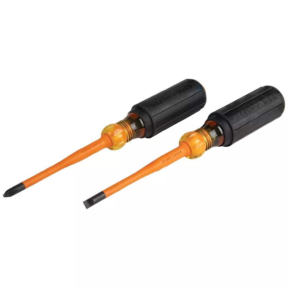 Klein 2 Piece Insulated Screwdriver Set - Slim-Tip Phillips and Cabinet Tips 33732INS