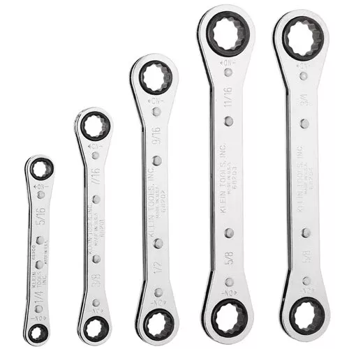 Klein 68221 5-Piece Ratcheting Box Wrench Set
