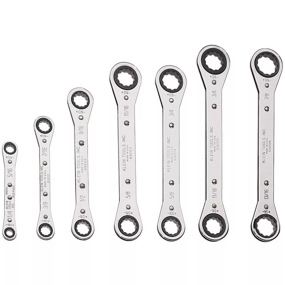 Klein 68222 7-Piece Ratcheting Box Wrench Set