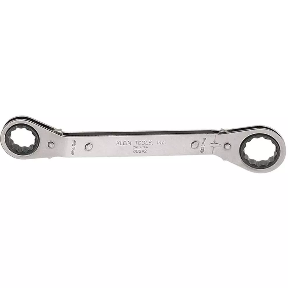 Klein 68242 Fully Reversible Ratcheting Offset Box Wrench - 3/4" x 7/8"
