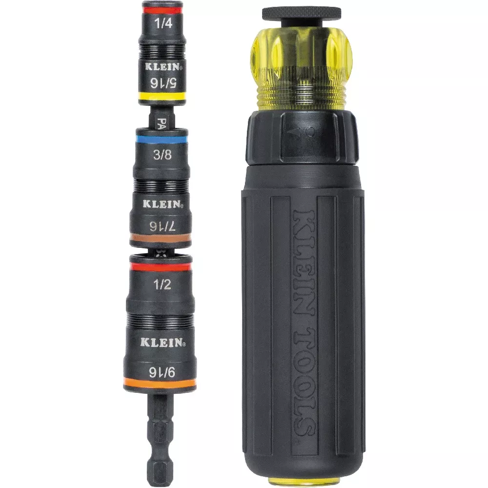 Klein 7-in-1 Impact Rated Flip Socket Set w/ Ratcheting Handle 32910RCHT