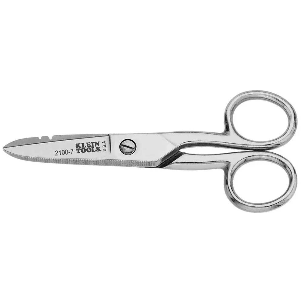 Klein Electrician's Scissors, Nickel Plated 21007