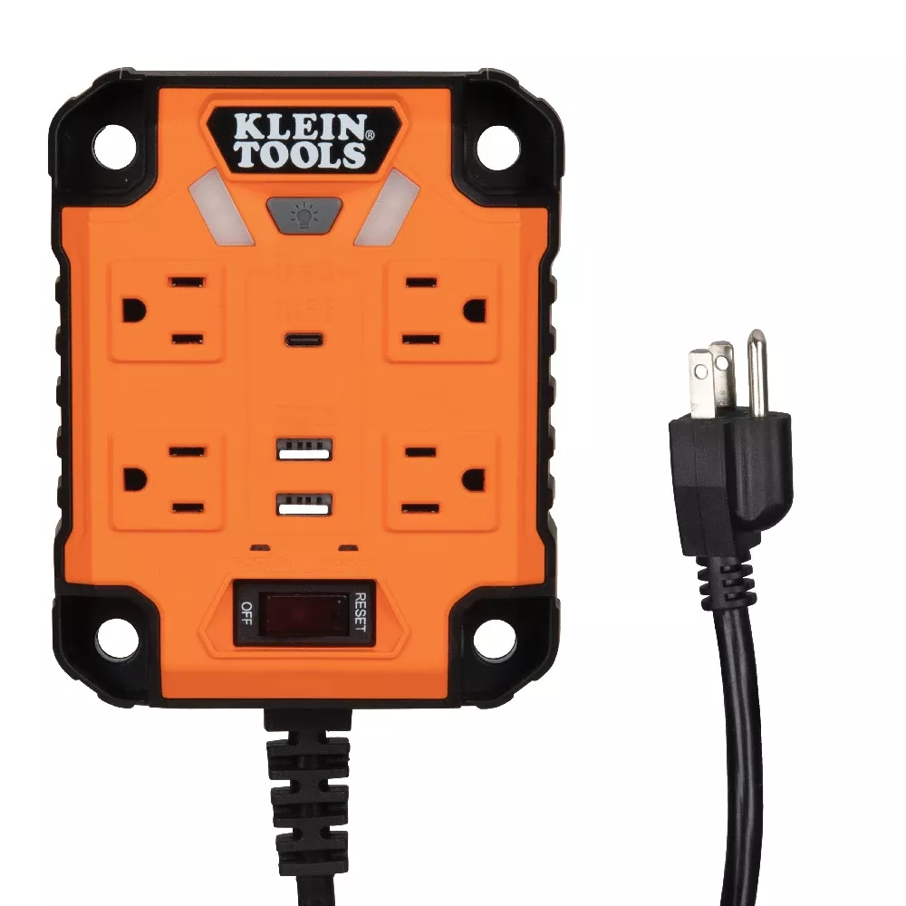 Klein PowerBox 1, Magnetic Mounted Power Strip with Integrated LED Lights 29601