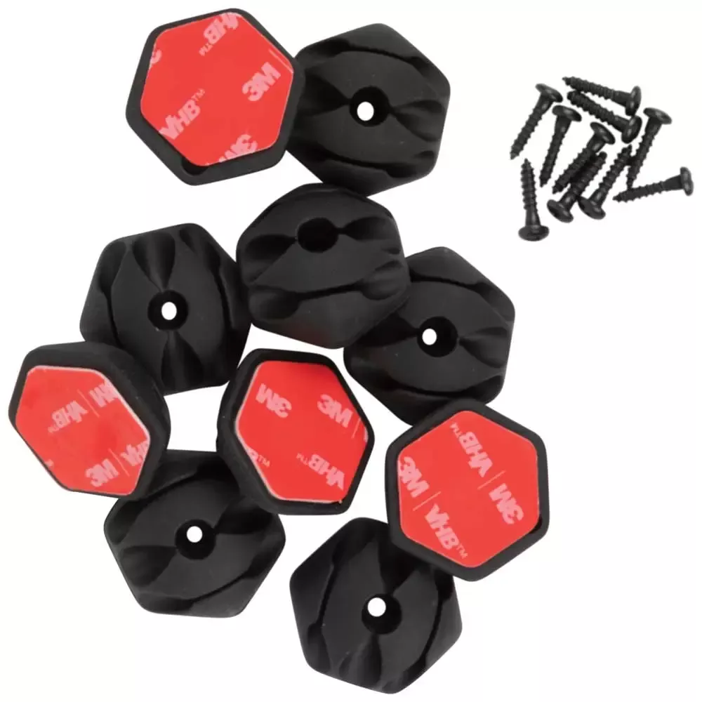 Klein Self-Adhesive Cable Mounting Clips, 3-Slot (10-Pack) 450-410