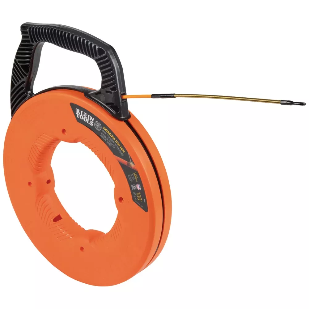 Klein Tools 100' Fiberglass Fish Tape w/ Spiral Steel Leader