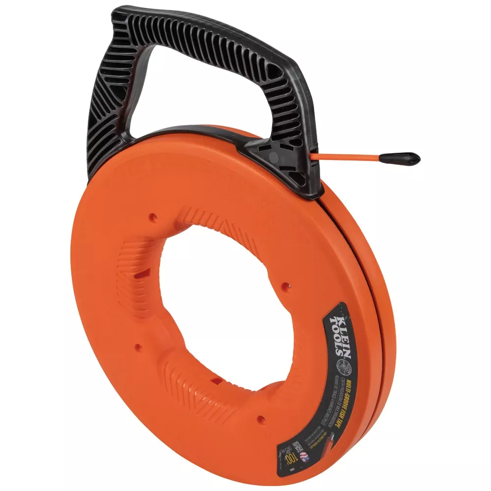 Klein Tools 100' Multi-Groove Fiberglass Fish Tape w/ Nylon Tip