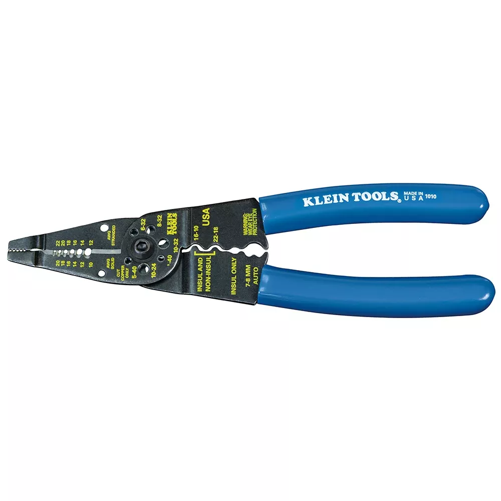 Klein Tools 1010 Long Nose Wire Cutter, Wire Crimper, Stripper and Bolt Cutter Multi Tool, 8-Inch Long