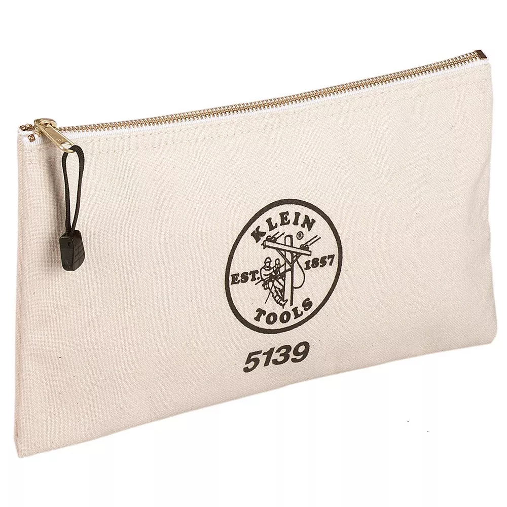 Klein Tools 12.5" X 7" X 0.7" Canvas Zipper Bag Tool Pouch