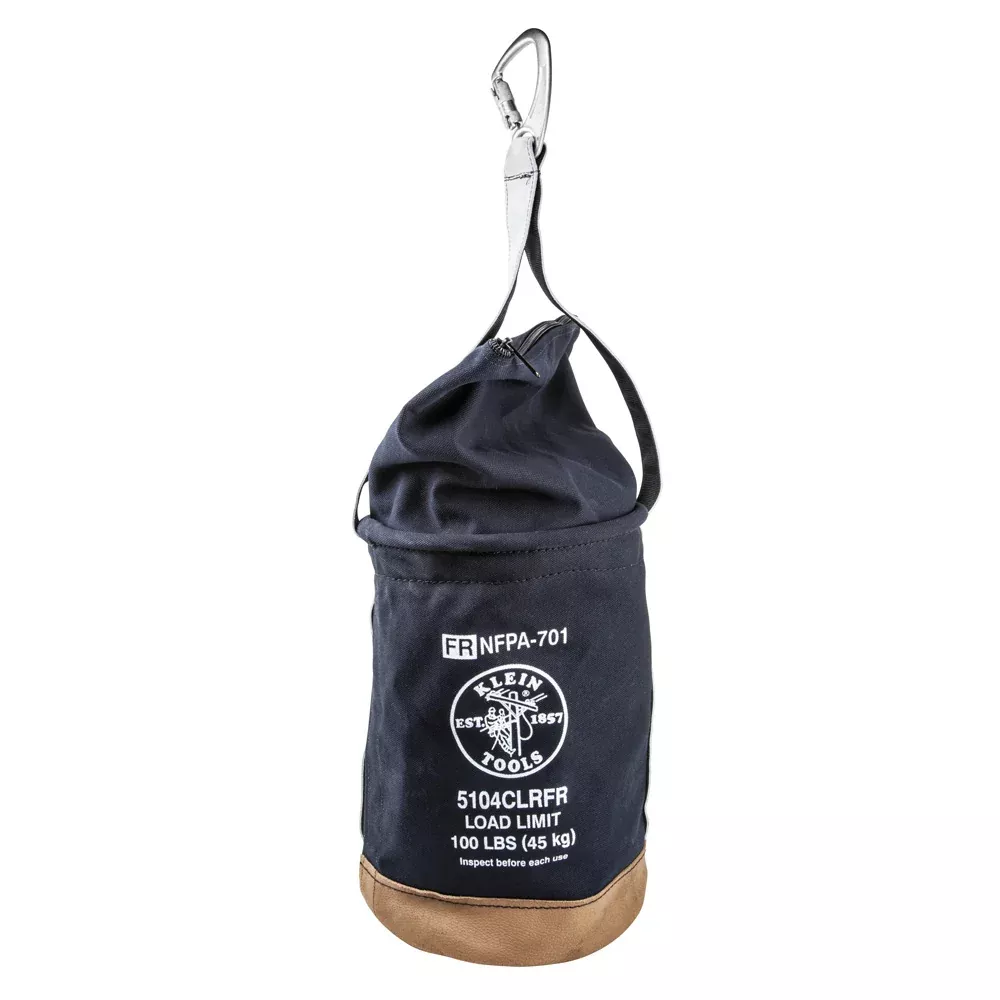 Klein Tools 12" Flame-Resistant Canvas Bucket w/ Closing Top
