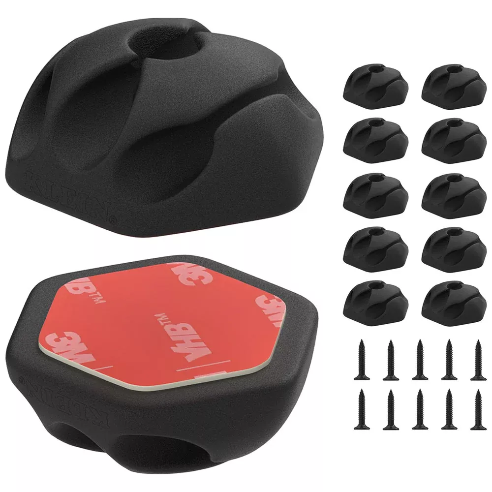 Klein Tools 3 Slot Self-Adhesive Cable Mounting Clips (10 PACK)