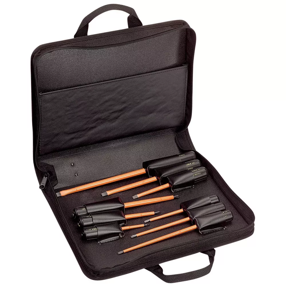 Klein Tools 33528 Insulated Screwdriver Set, Slotted and Phillips, 9-Piece