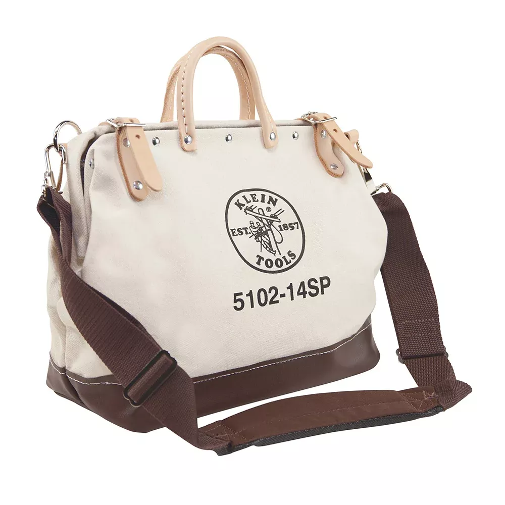 Klein Tools 5102-14SP Tool Bag with Detachable Shoulder Strap 14-Inch, 10 Inside Pockets