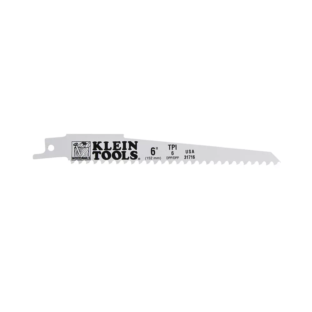 Klein Tools 6" 6 TPI Reciprocating Saw Blades (5 PACK)