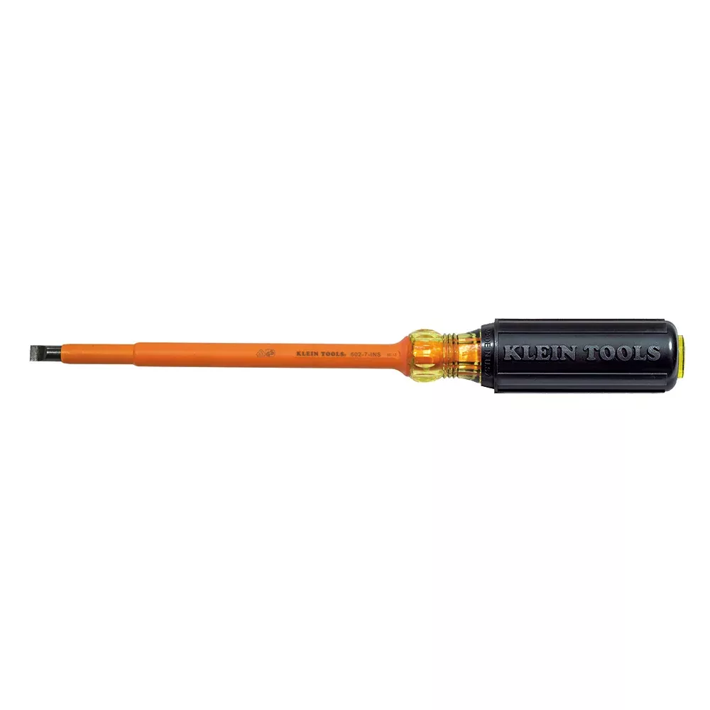 Klein Tools 602-7-INS Insulated Screwdriver, 5/16'' Cabinet, 7-Inch