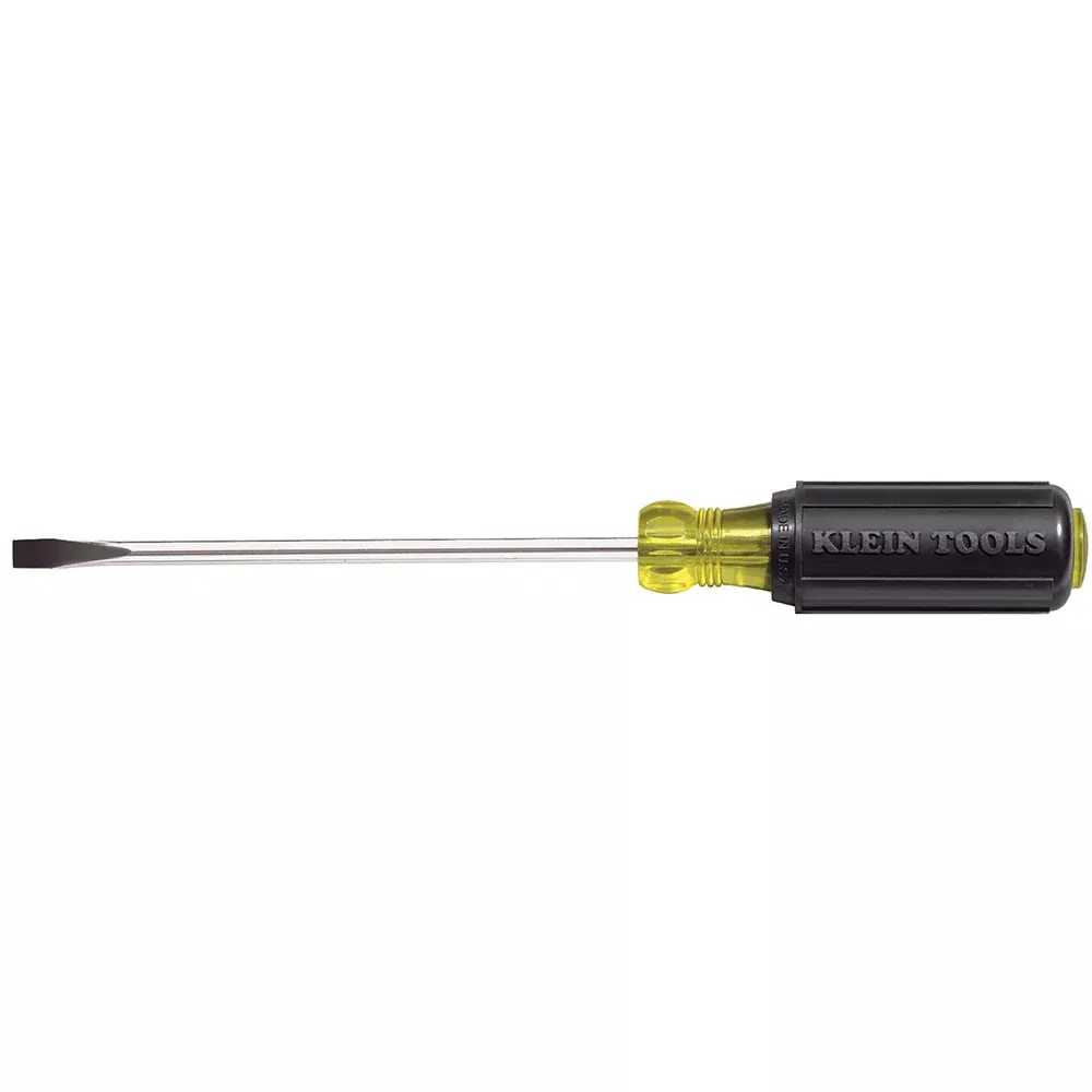 Klein Tools 605-4 1/4-Inch Cabinet Tip Screwdriver Heavy Duty 4-Inch Round Shank