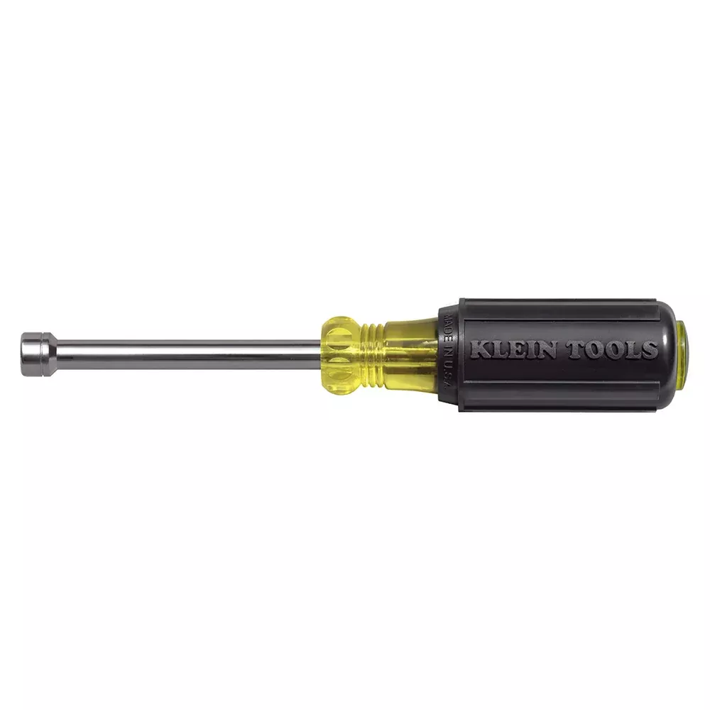 Klein Tools 630-6MM 6 mm Nut Driver, 3-Inch Hollow Shaft, Cushion Grip