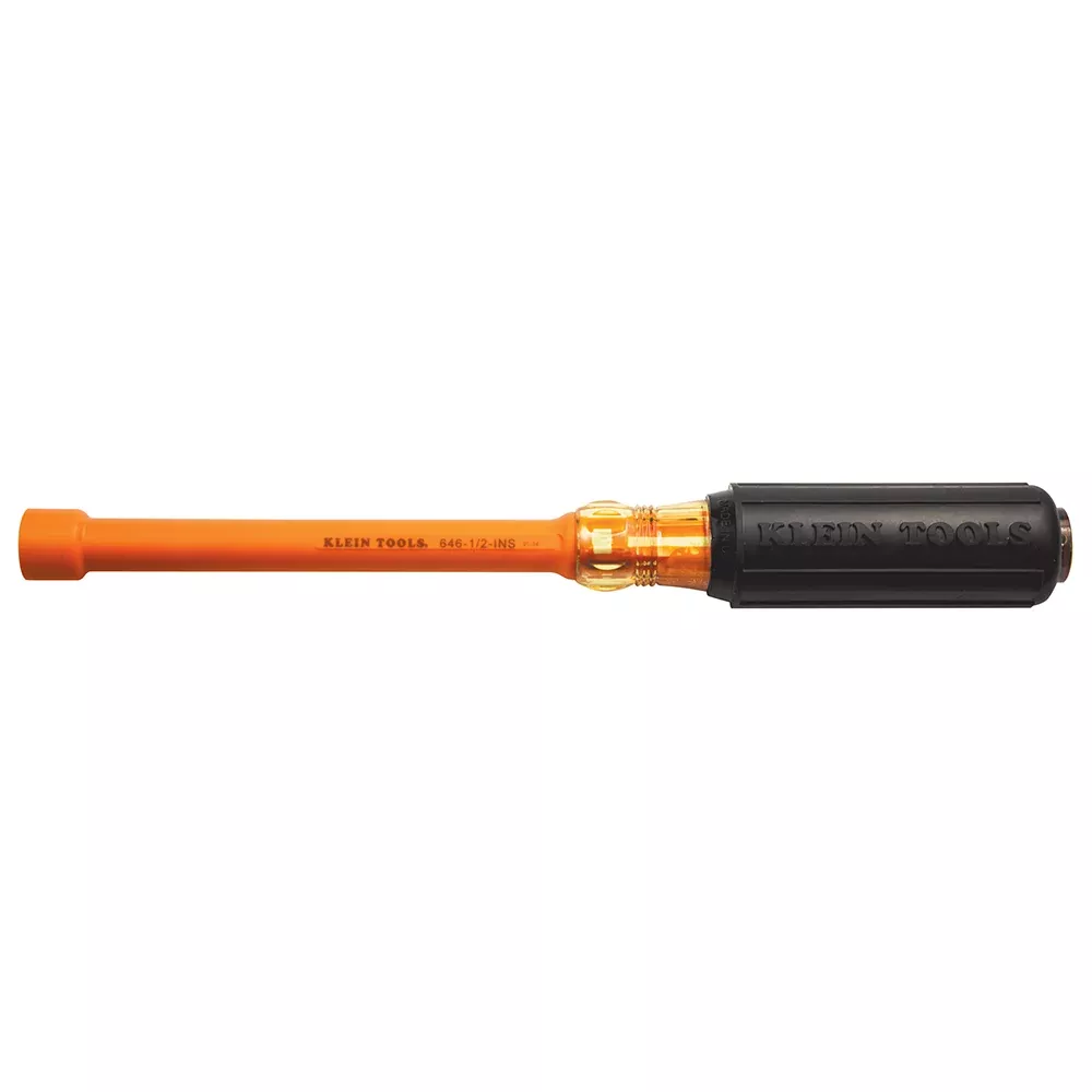 Klein Tools 646-1/2-INS Insulated Nut Driver, 1/2-Inch Hex, 6-Inch